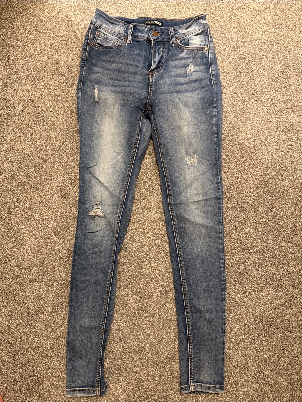 Fashion Nova High-Rise Distressed Skinny Jeans